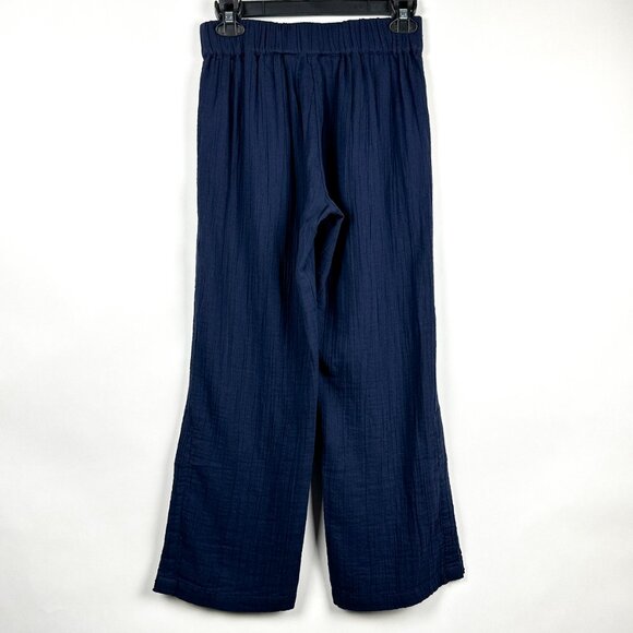 Soft Surroundings Gauze Pull-On Wide Leg Navy Blue Pants Size PXS Petite - Picture 11 of 13
